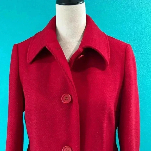 J. Crew Double Cloth Lady Day Metro Wool Coat in Red Flame Outdoor Womens Size 8 - Picture 3 of 7